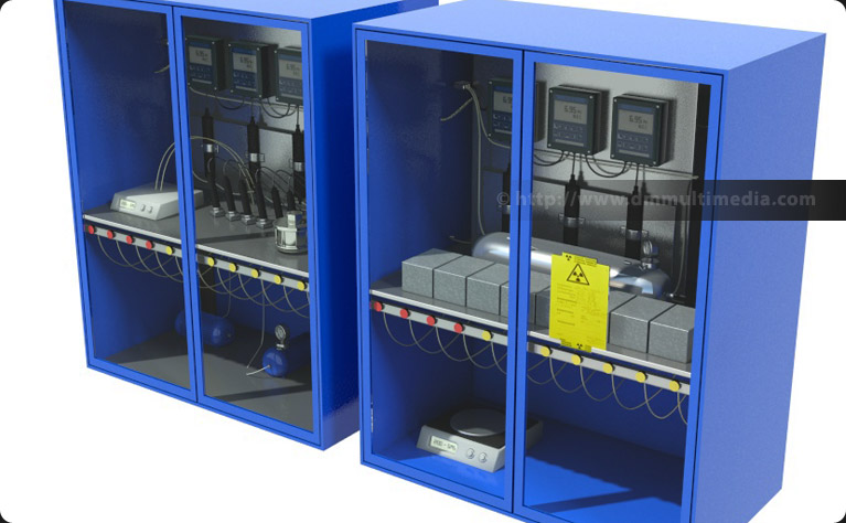 Colloid Formation and Migration experiment, Grimsel, Switzerland - - Cabinets housing the scientific measuring devices and recorders